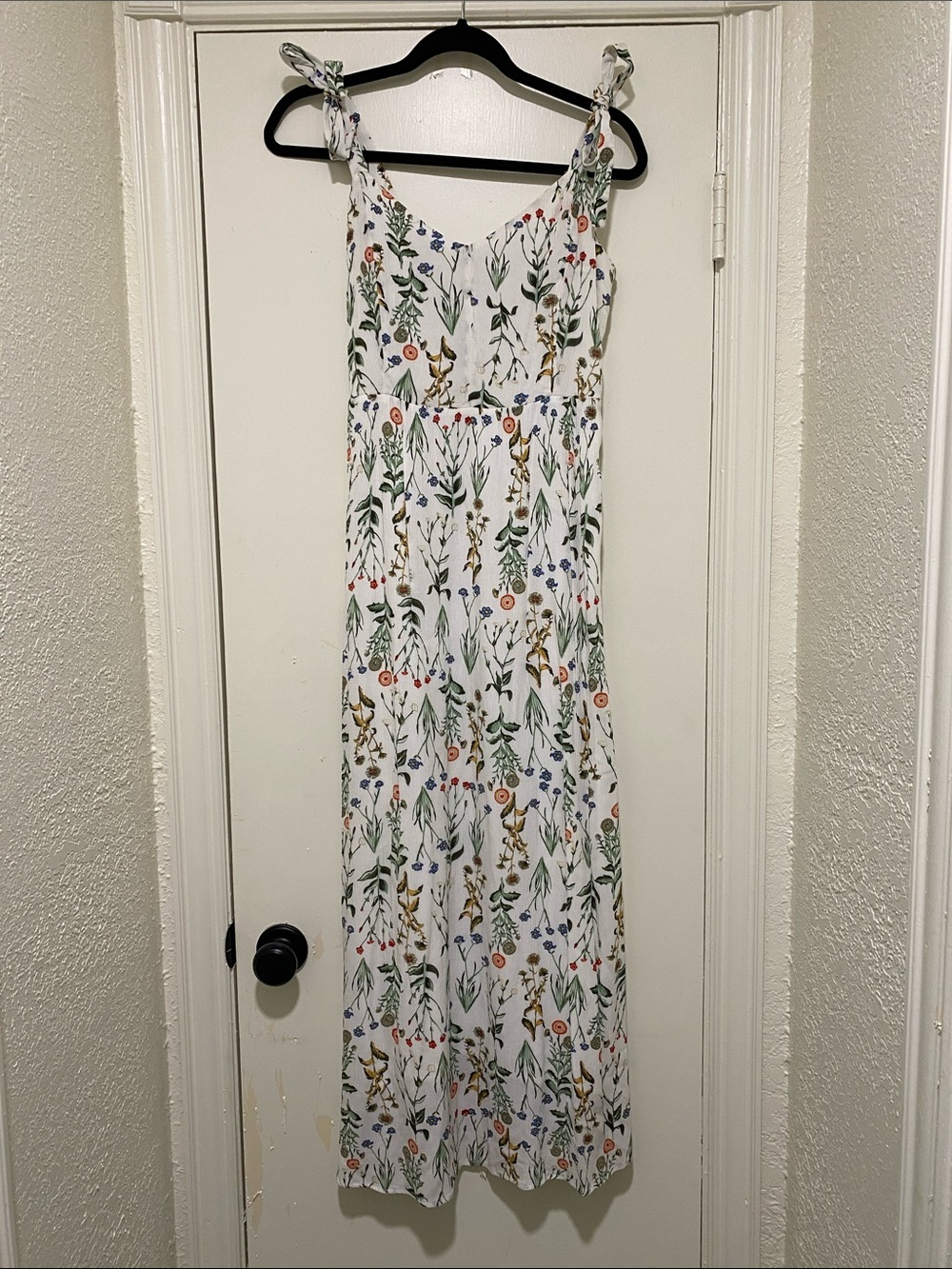Tabitha Webb White Botanical Tie-Strap Maxi Dress